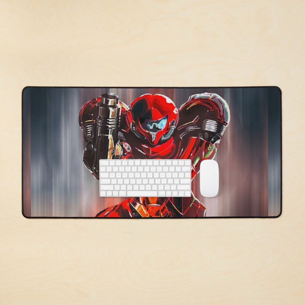 Desk Mat Samus Metroid Mecha Suit Large Gaming Mouse Pad 35X16 Inch 7802738385847