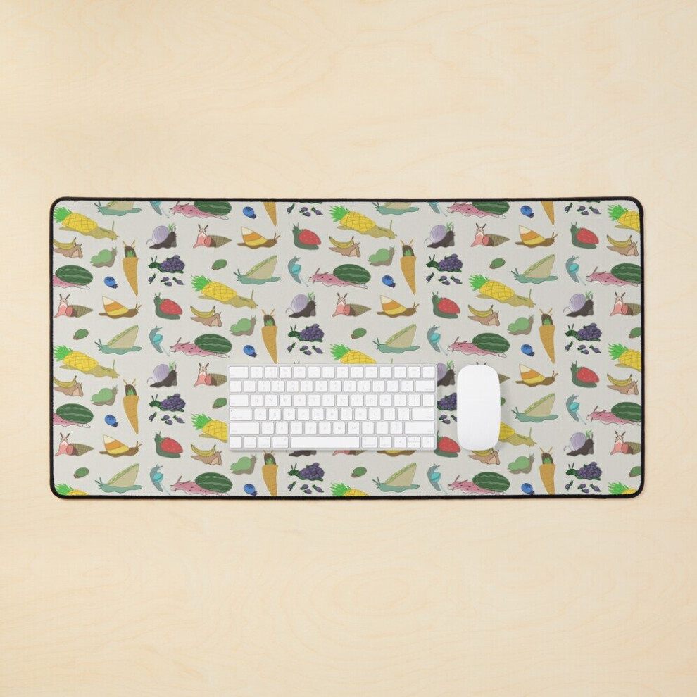 Desk Mat Snails With Food Shells - Food Snails - Colorful Large Gaming Mouse Pad 35X16 Inch 7802738390698