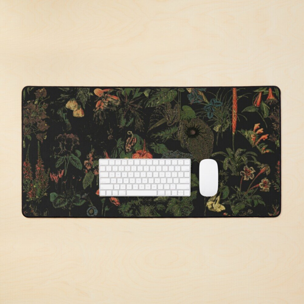 Desk Mat Midnight Floral Large Gaming Mouse Pad 35X16 Inch 7802738351842