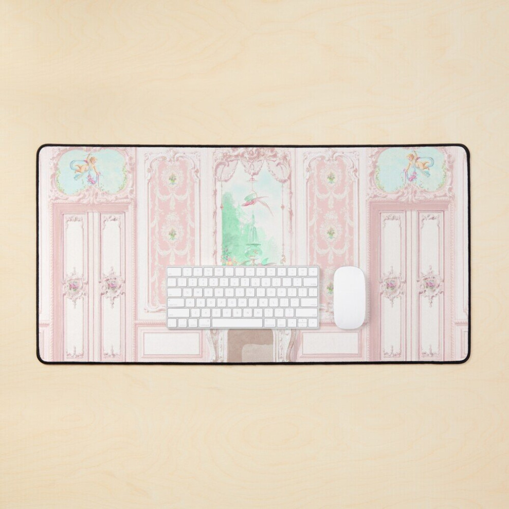 Desk Mat Marie Antoinette, Afternoon Tea In Paris Large Gaming Mouse Pad 35X16 Inch 7802738396508