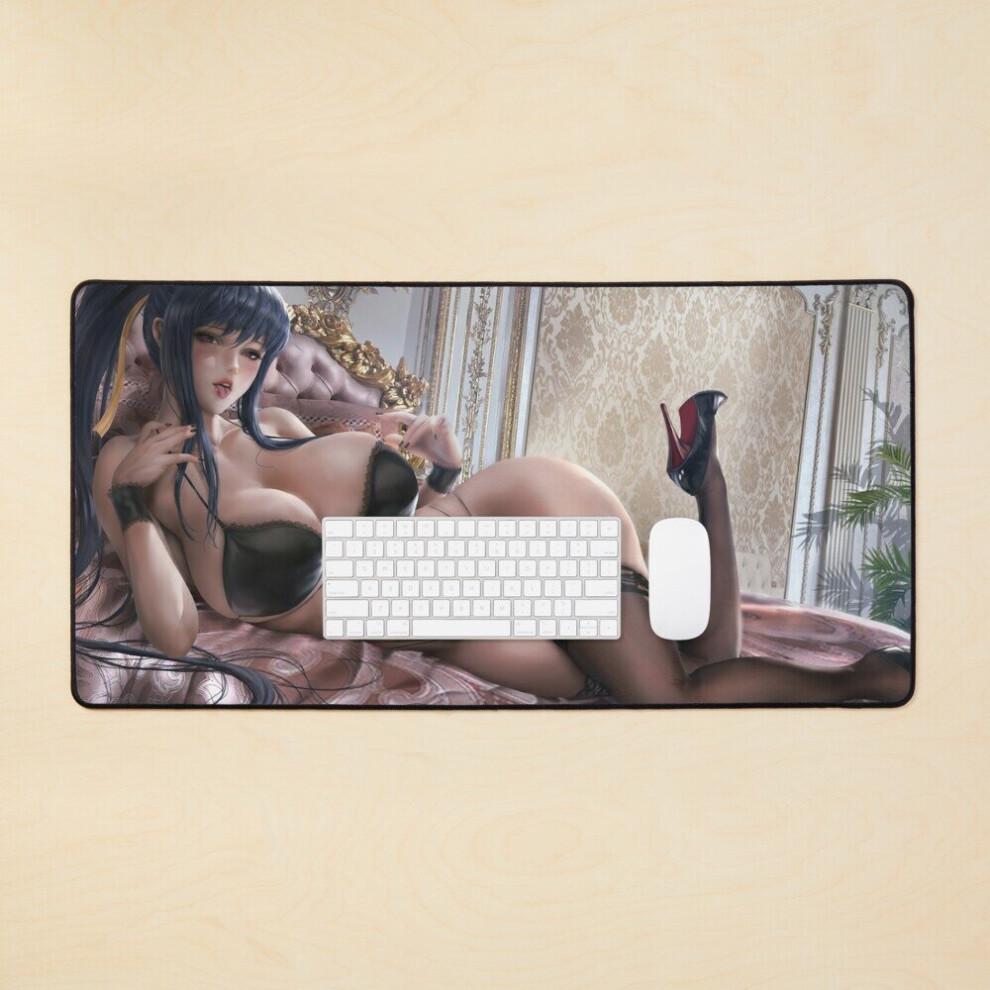 Desk Mat Lewd Himejima Akeno Tits Sexy Boobs (High School Dxd Ecchi Hot Hentai Girl) Large Gaming Mouse Pad 35X16 Inch 7802738358070