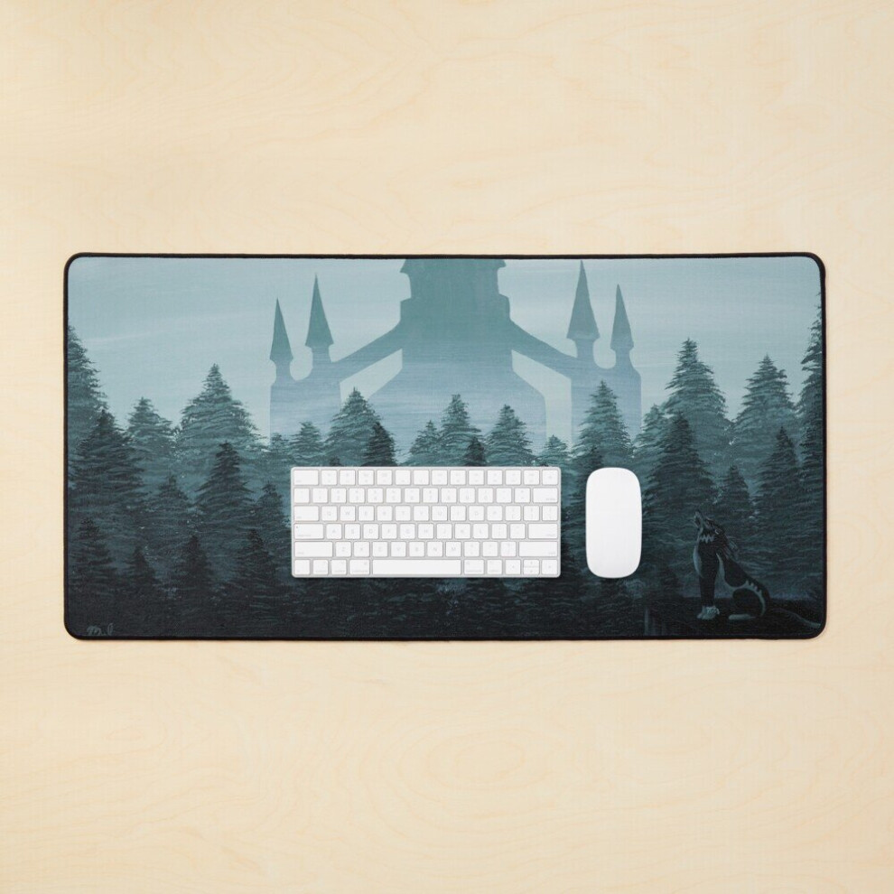 Desk Mat Misty Castle Large Gaming Mouse Pad 35X16 Inch 7802738350272