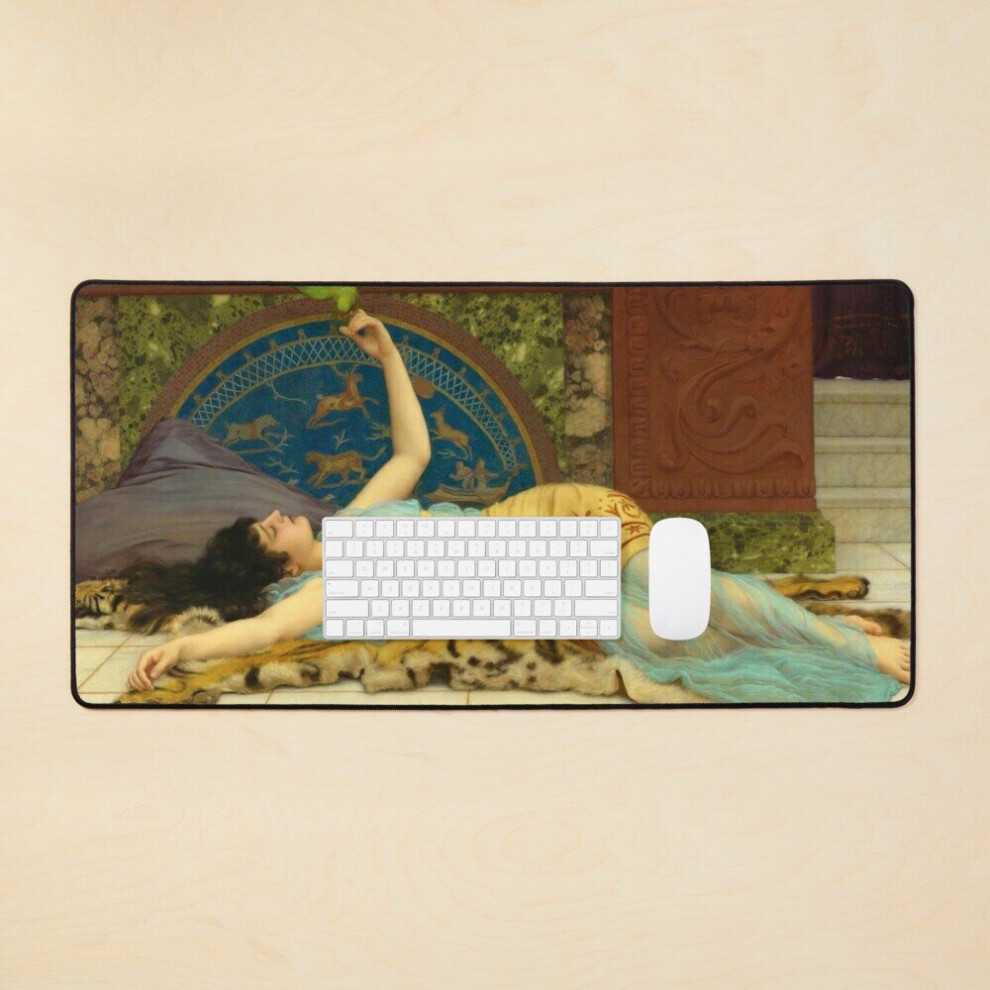 Desk Mat John William Godward - Dolce Far Niente Large Gaming Mouse Pad 35X16 Inch 7802738401196