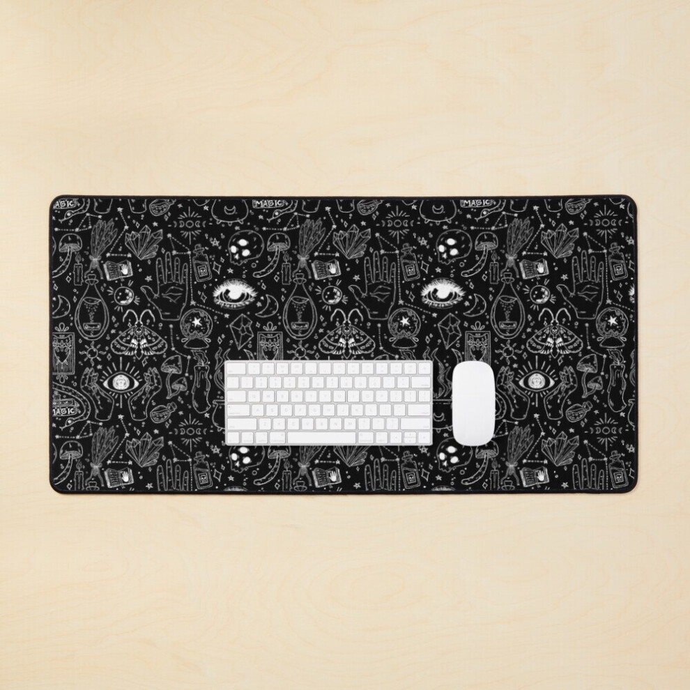 Desk Mat Witch Items Large Gaming Mouse Pad 35X16 Inch Black 7802738344622