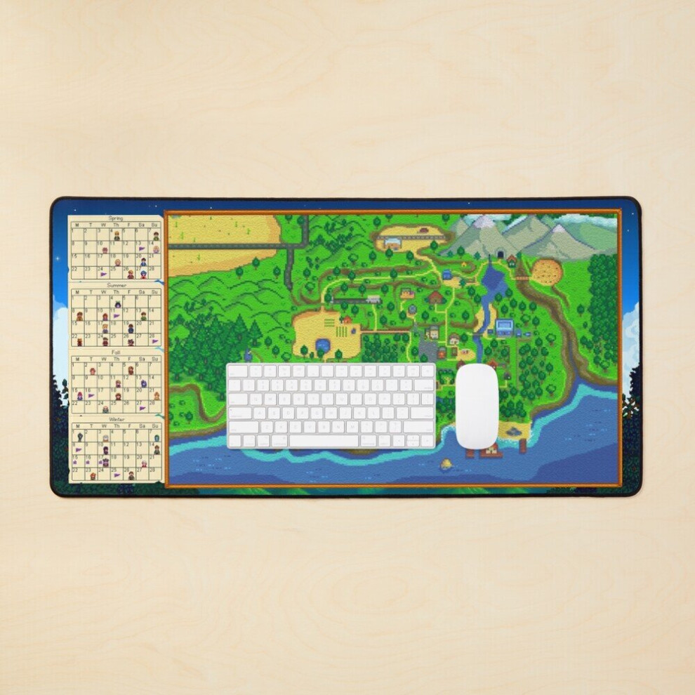 Desk Mat Stardew Valley - Map Calendar Large Gaming Mouse Pad 35X16 Inch 7802738311358