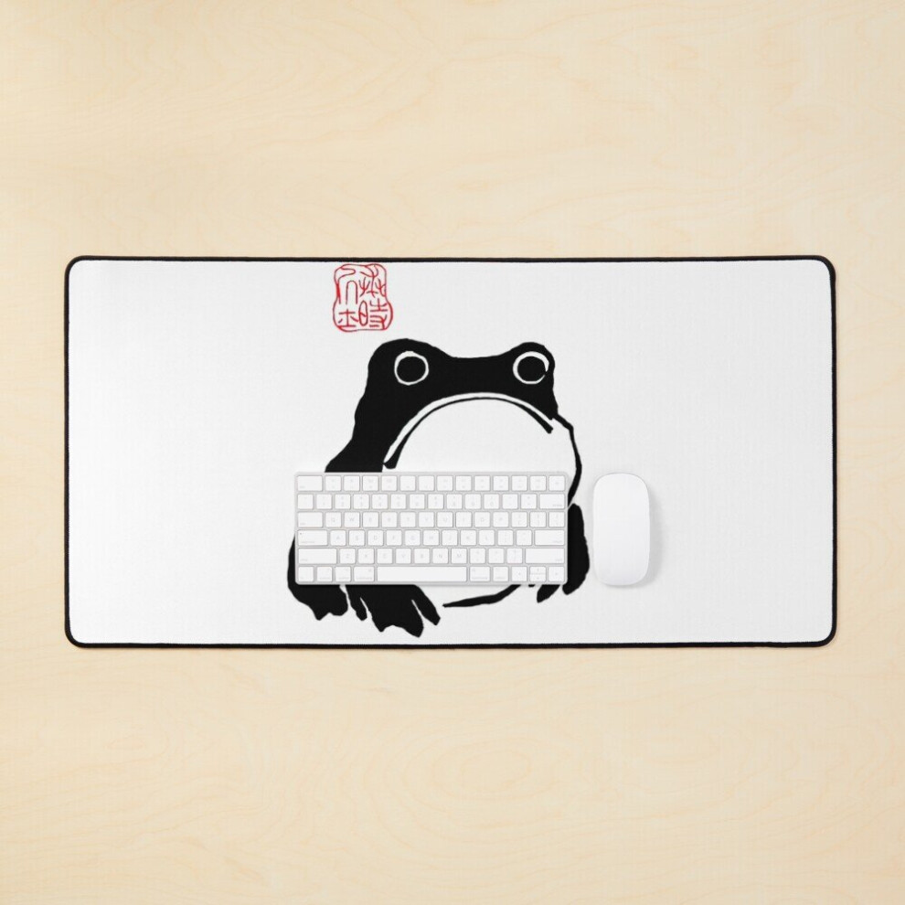 Desk Mat Unimpressed Frog Japanese Woodblock Matsumoto Hoji Large Gaming Mouse Pad 35X16 Inch 7802738323061