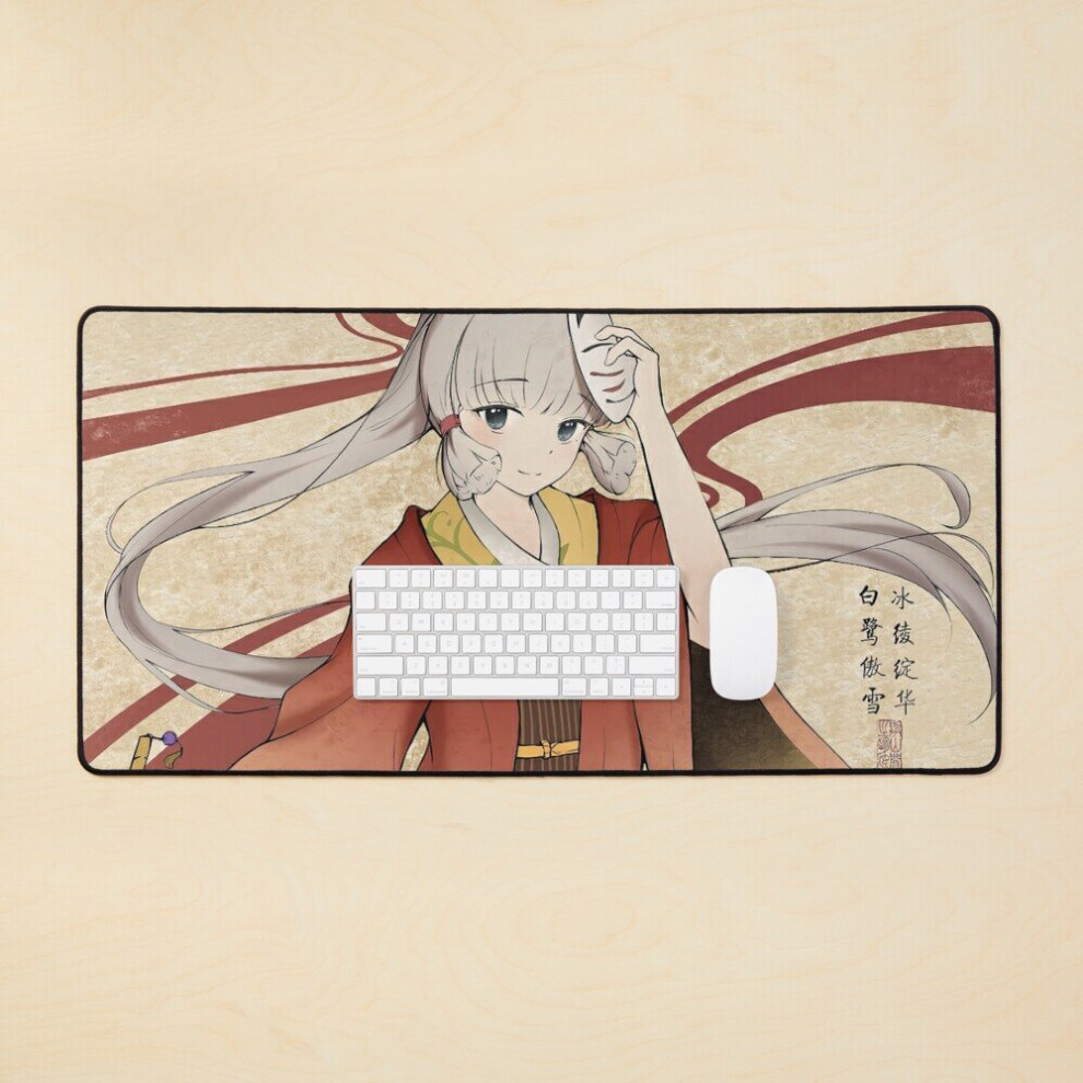 Desk Mat Cute Kamisato Ayaka Genshin Impact Large Gaming Mouse Pad 35X16 Inch 7802738372557