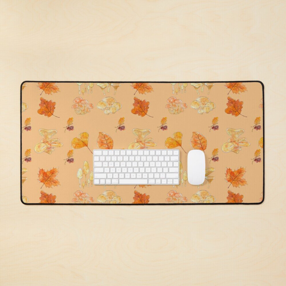 Desk Mat Autumn Mushrooms Large Gaming Mouse Pad 35X16 Inch 7802738399455