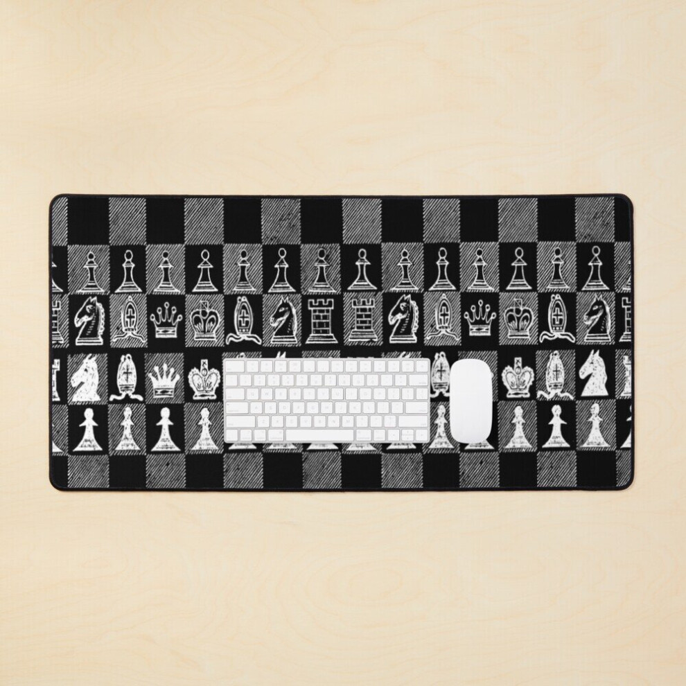 Desk Mat Chess Fan, Chess Player, Grand Master Of Chess - Large Gaming Mouse Pad 35X16 Inch White 7802738378702