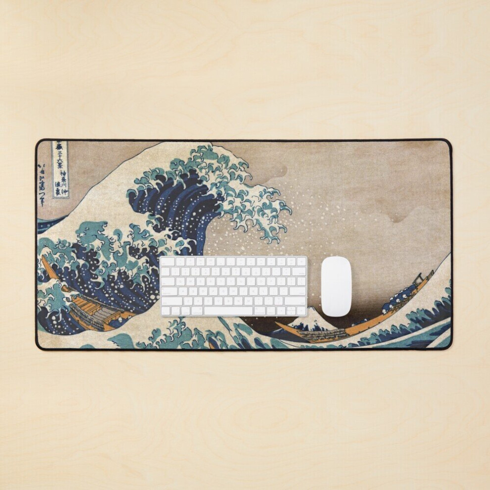 Desk Mat The Great Wave Off Kanagawa Large Gaming Mouse Pad 35X16 Inch 7802738323078