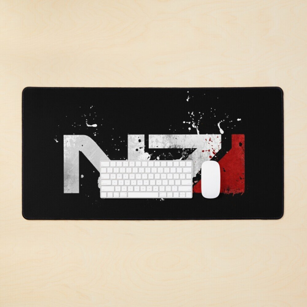 Desk Mat Mass Effect Distressed N7 Large Gaming Mouse Pad 35X16 Inch 7802738352511
