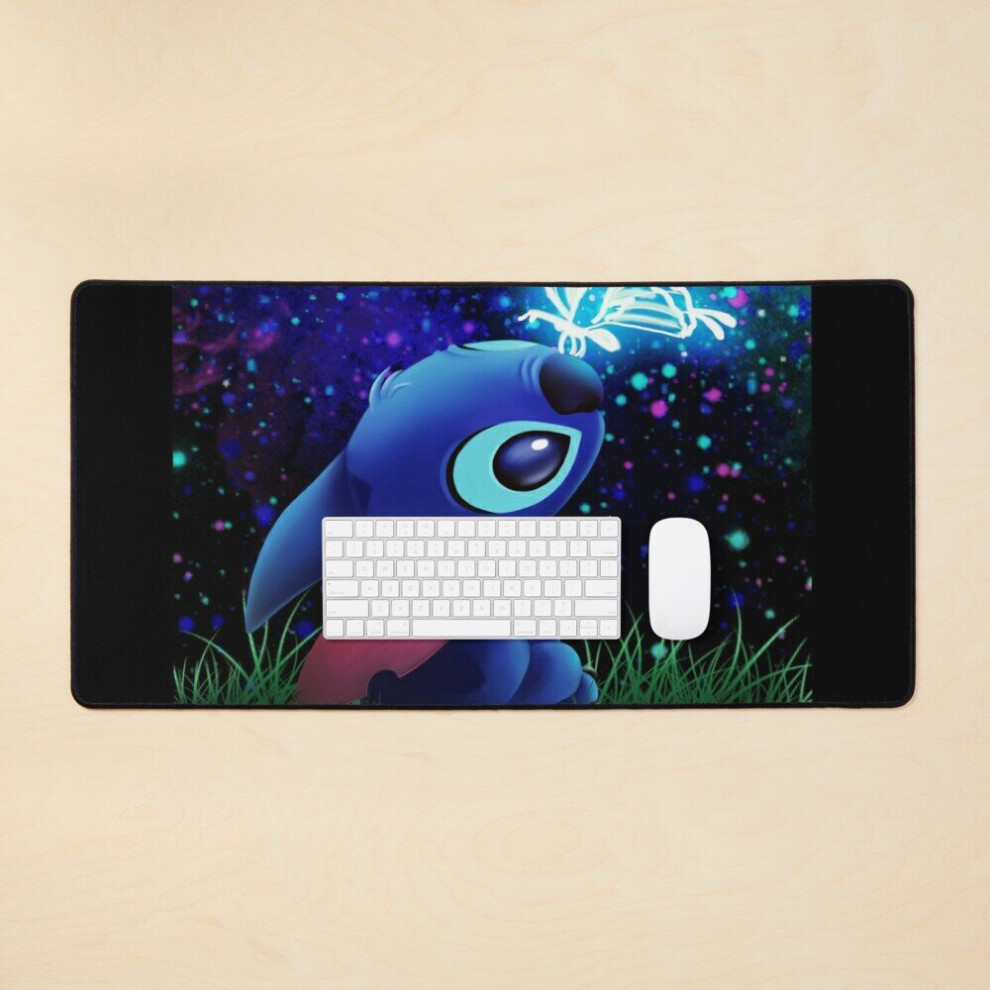 Desk Mat Stitch Butterfly Starry Sky Large Gaming Mouse Pad 35X16 Inch 7802738367621