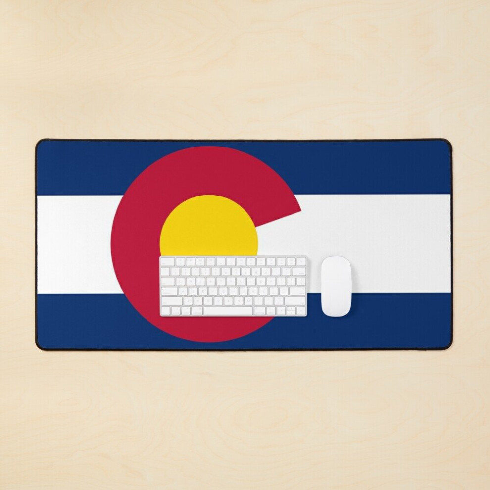 Desk Mat Basic Traditional Colorado State Flag Large Gaming Mouse Pad 35X16 Inch 7802738405392