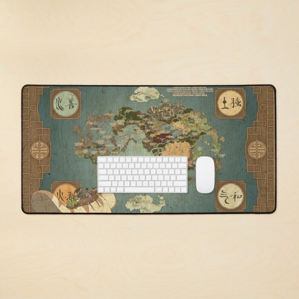 Desk Mat The Map Of Four Element Large Gaming Mouse Pad 35X16 Inch 7802738312027