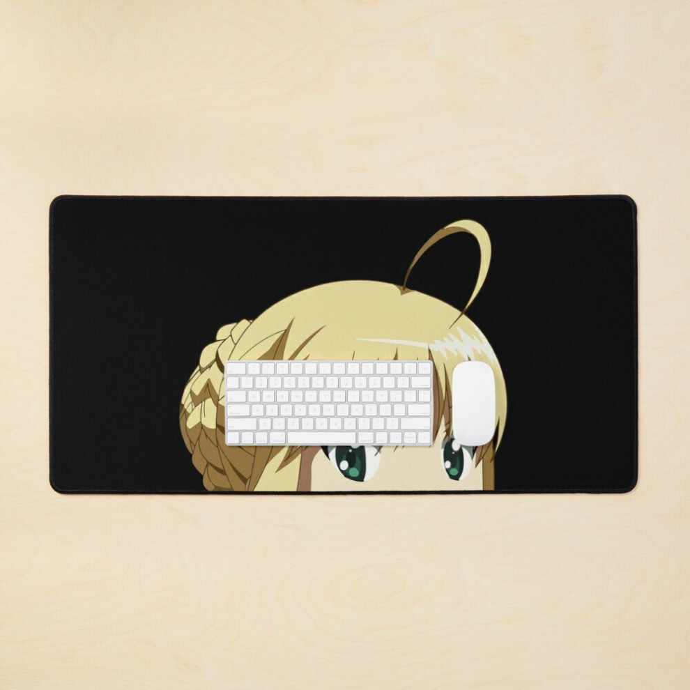 Desk Mat Saber Fate Stay Night Peeker Large Gaming Mouse Pad 35X16 Inch 7802738361803