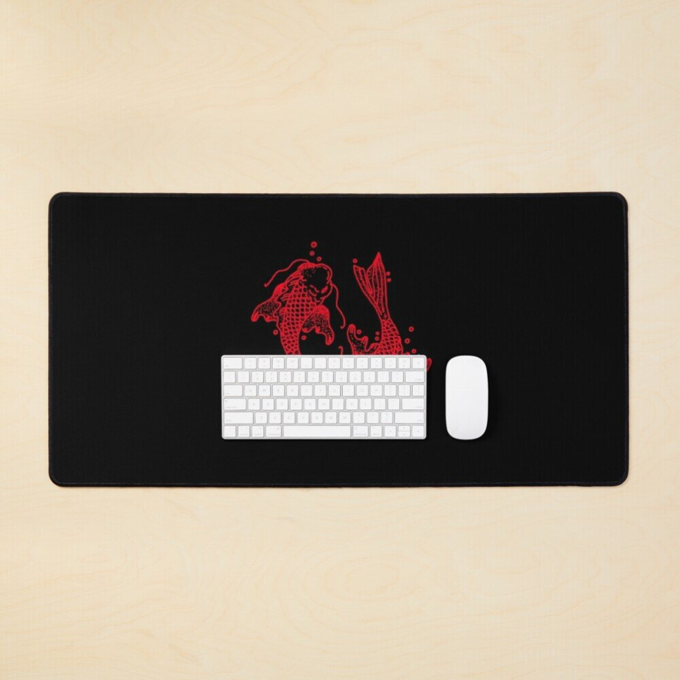 Desk Mat Two Goldfish Japanese Large Gaming Mouse Pad 35X16 Inch 7802738370973