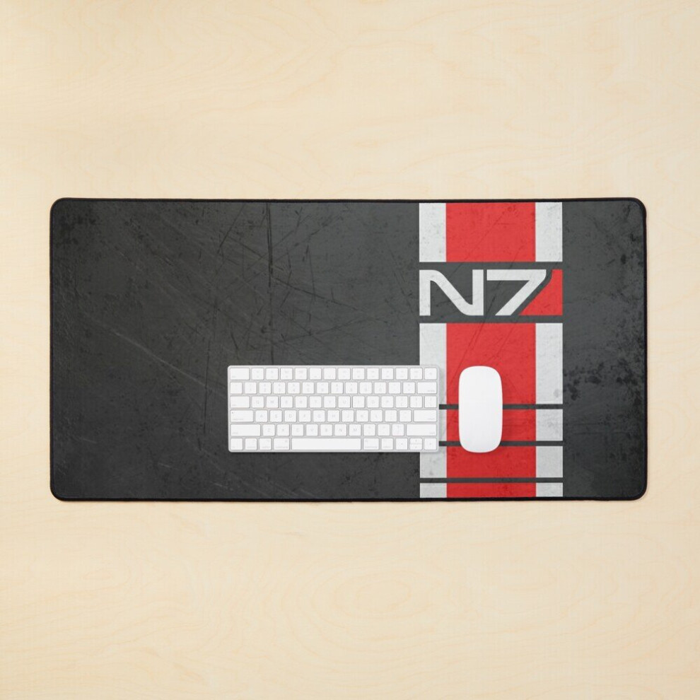 Desk Mat Mass Effect N7 Special Forces Stripes Large Gaming Mouse Pad 35X16 Inch 7802738318203