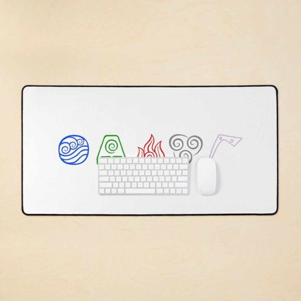 Desk Mat Avatar Element Icons Large Gaming Mouse Pad 35X16 Inch 7802738330519