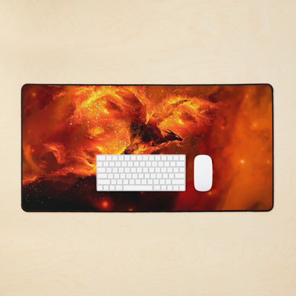 Desk Mat Fire Born Dragon Large Gaming Mouse Pad 35X16 Inch 7802738333121