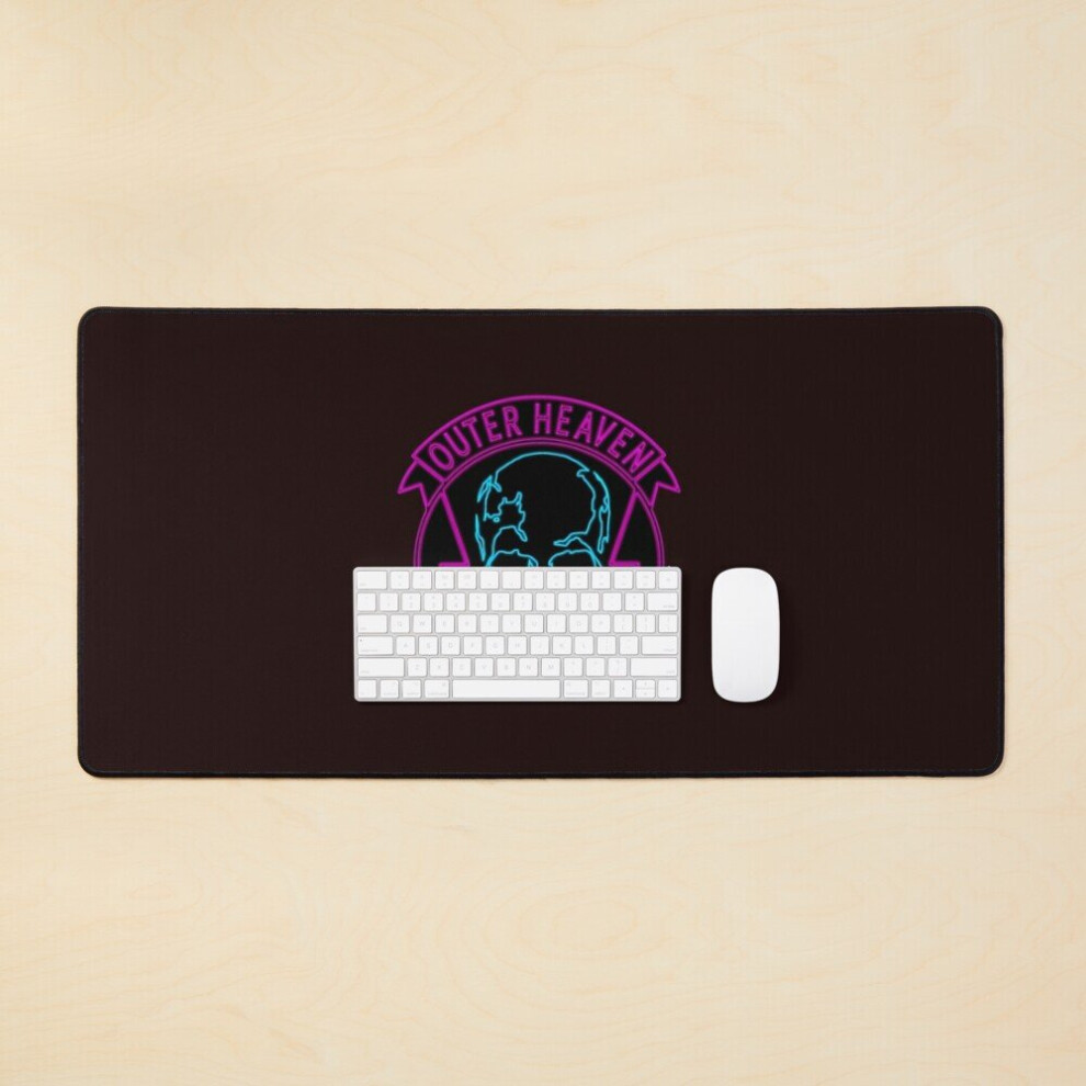 Desk Mat Metal Gear Solid Outer Heaven Neon Logo Large Gaming Mouse Pad 35X16 Inch 7802738328202