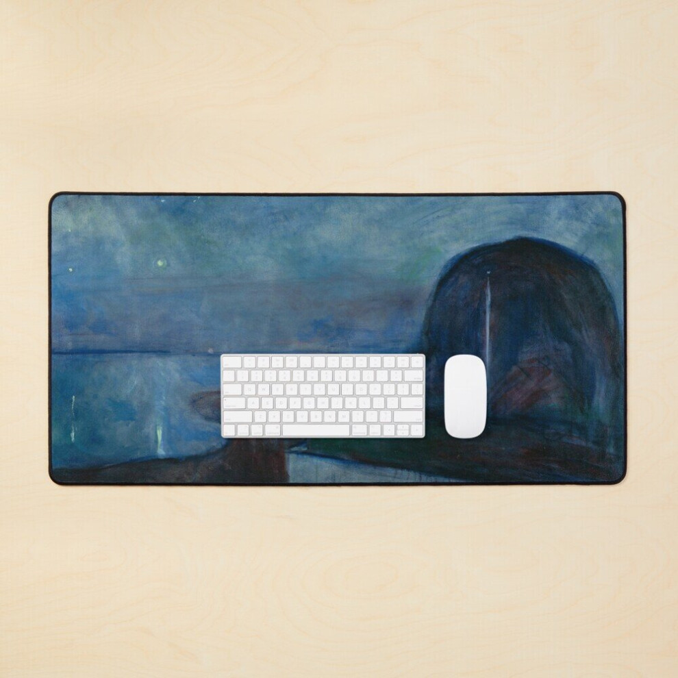 Desk Mat Edvard Munch - Starry Night Large Gaming Mouse Pad 35X16 Inch 7802738323092