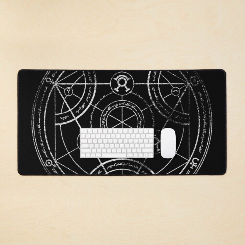 Desk Mat Human Transmutation Circle - Chalk Large Gaming Mouse Pad 35X16 Inch 7802738323115
