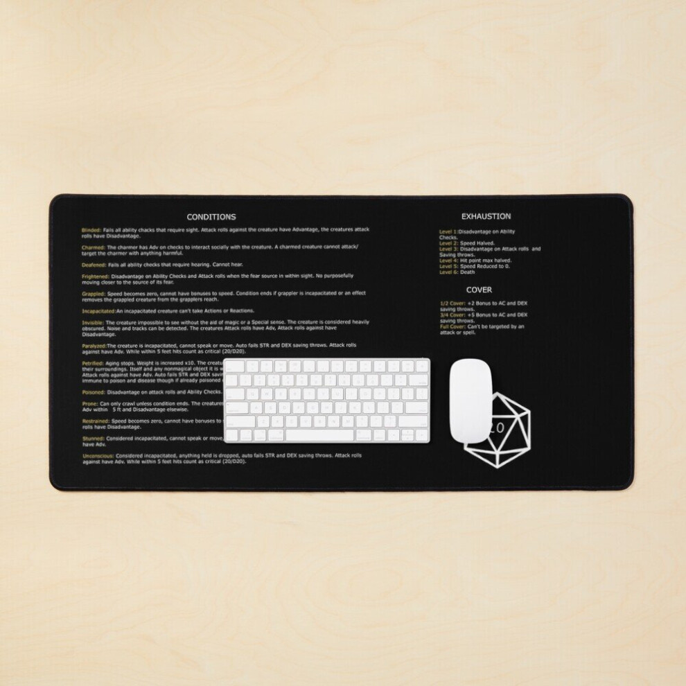 Desk Mat Dnd Large Gaming Mouse Pad 35X16 Inch 7802738358155