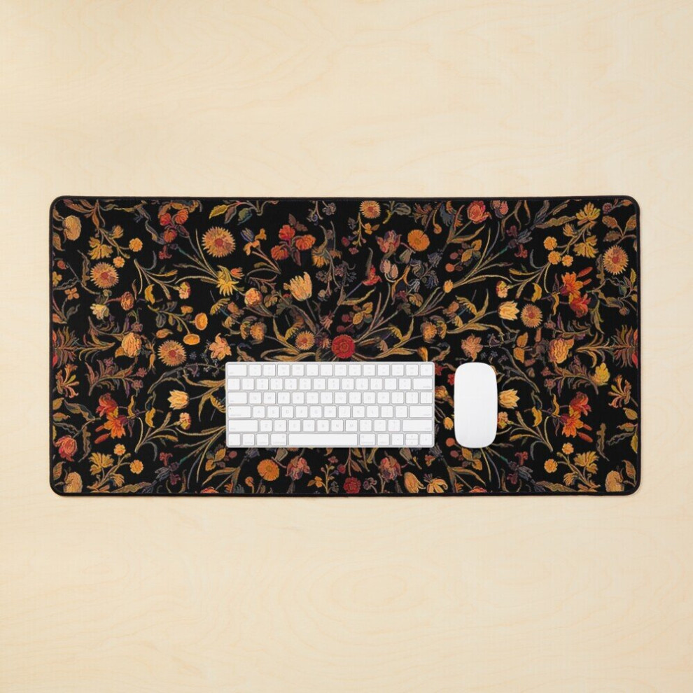 Desk Mat Midnight Floral Large Gaming Mouse Pad 35X16 Inch 7802738407006