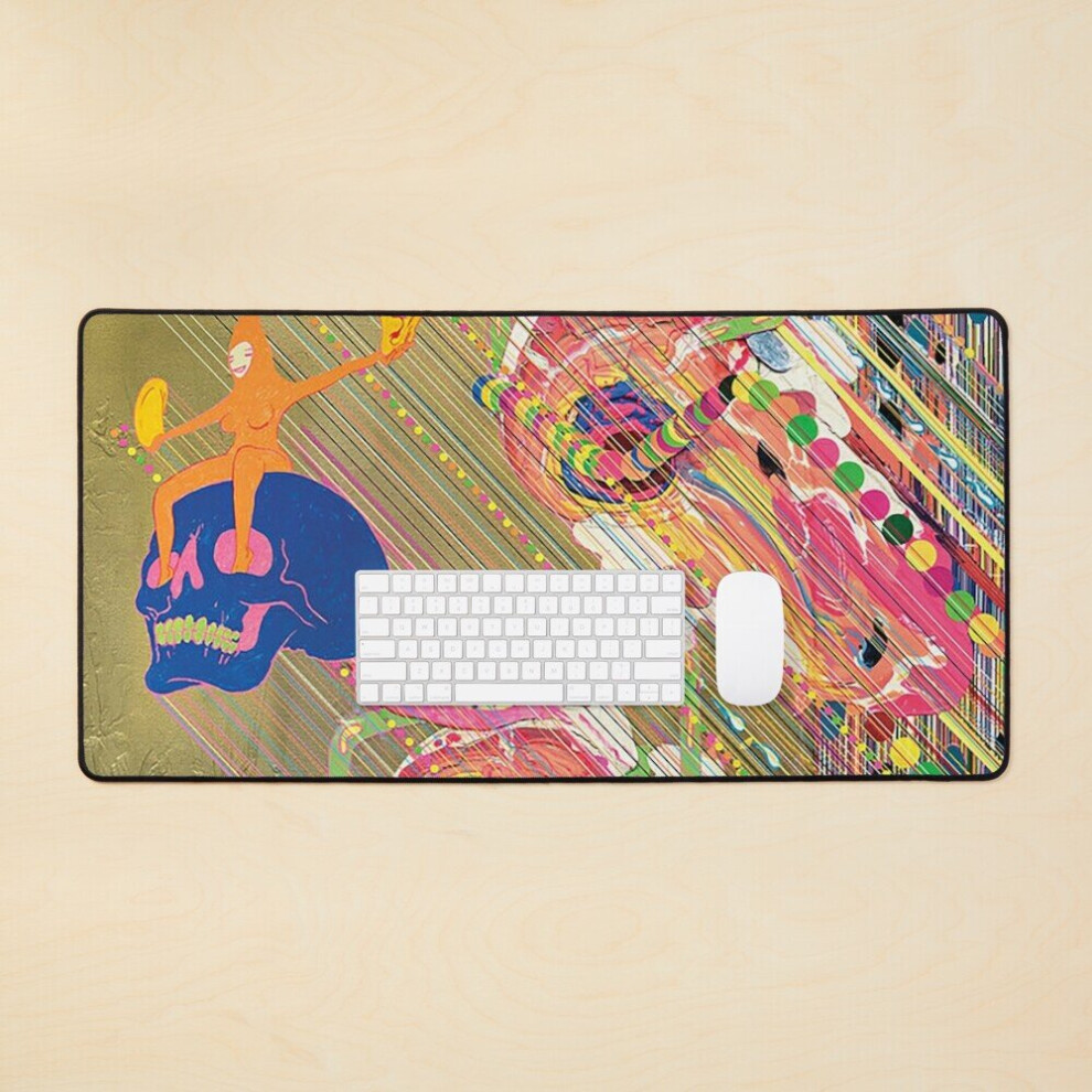Desk Mat Skull Art Large Gaming Mouse Pad 35X16 Inch 7802738353426