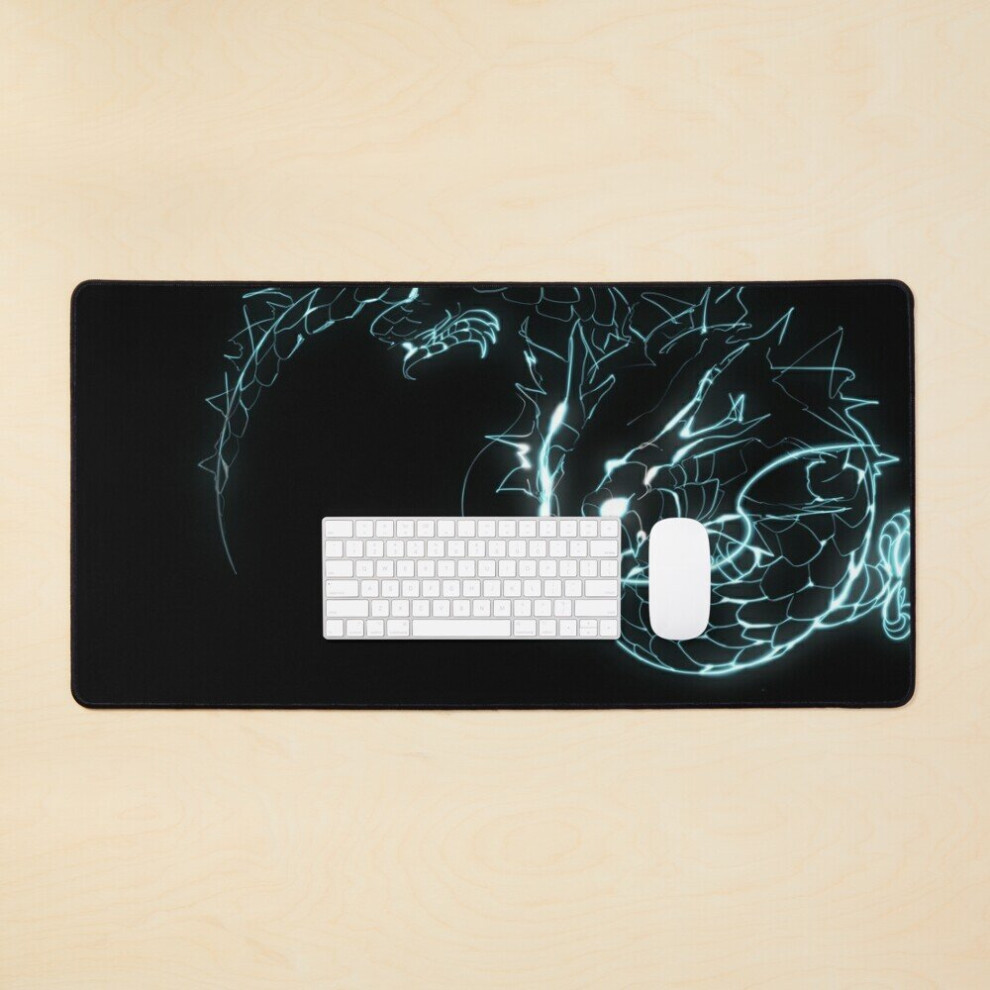 Desk Mat Dragon Beast (Black) Large Gaming Mouse Pad 35X16 Inch Blue/Black 7802738314502