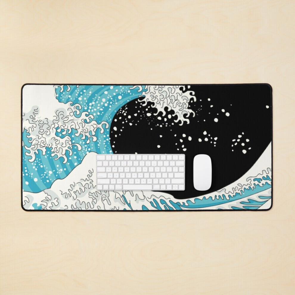 Desk Mat Kanagawa Wave Large Gaming Mouse Pad 35X16 Inch 7802738325577