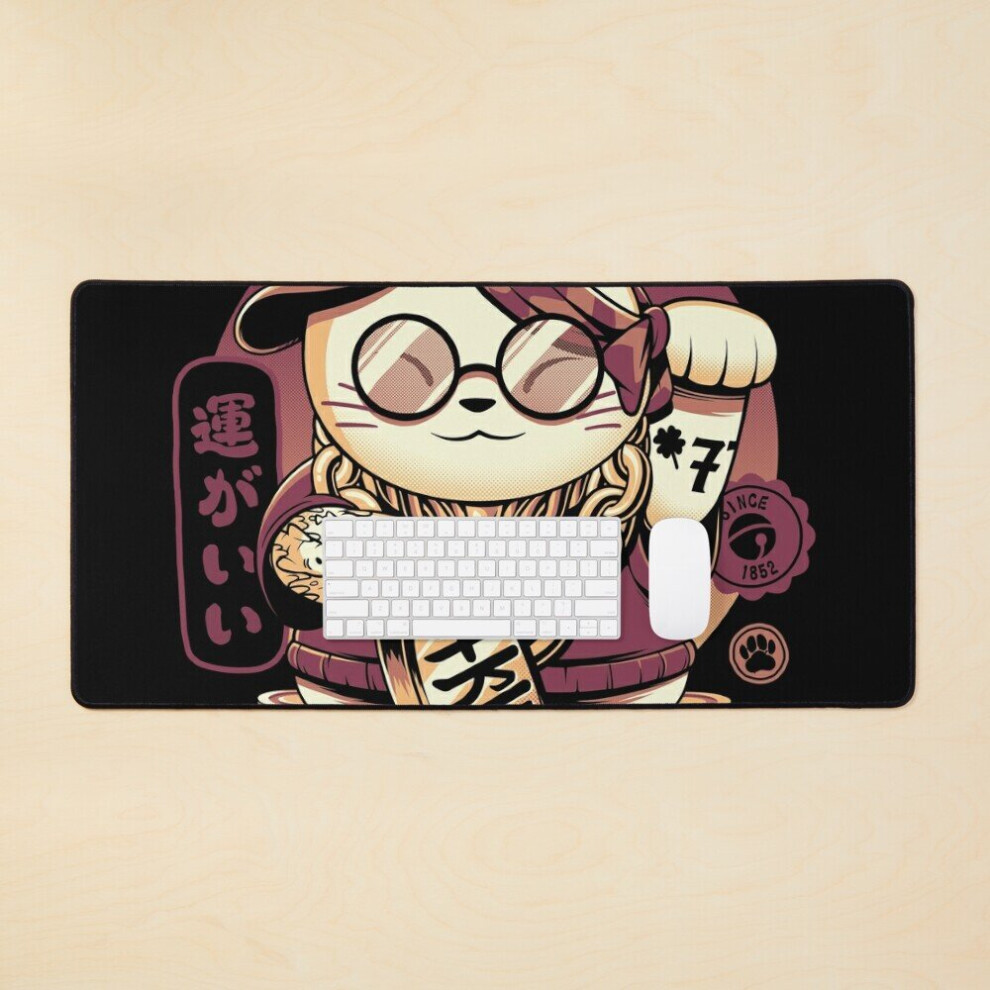 Desk Mat Lucky Cat Large Gaming Mouse Pad 35X16 Inch 7802738333183