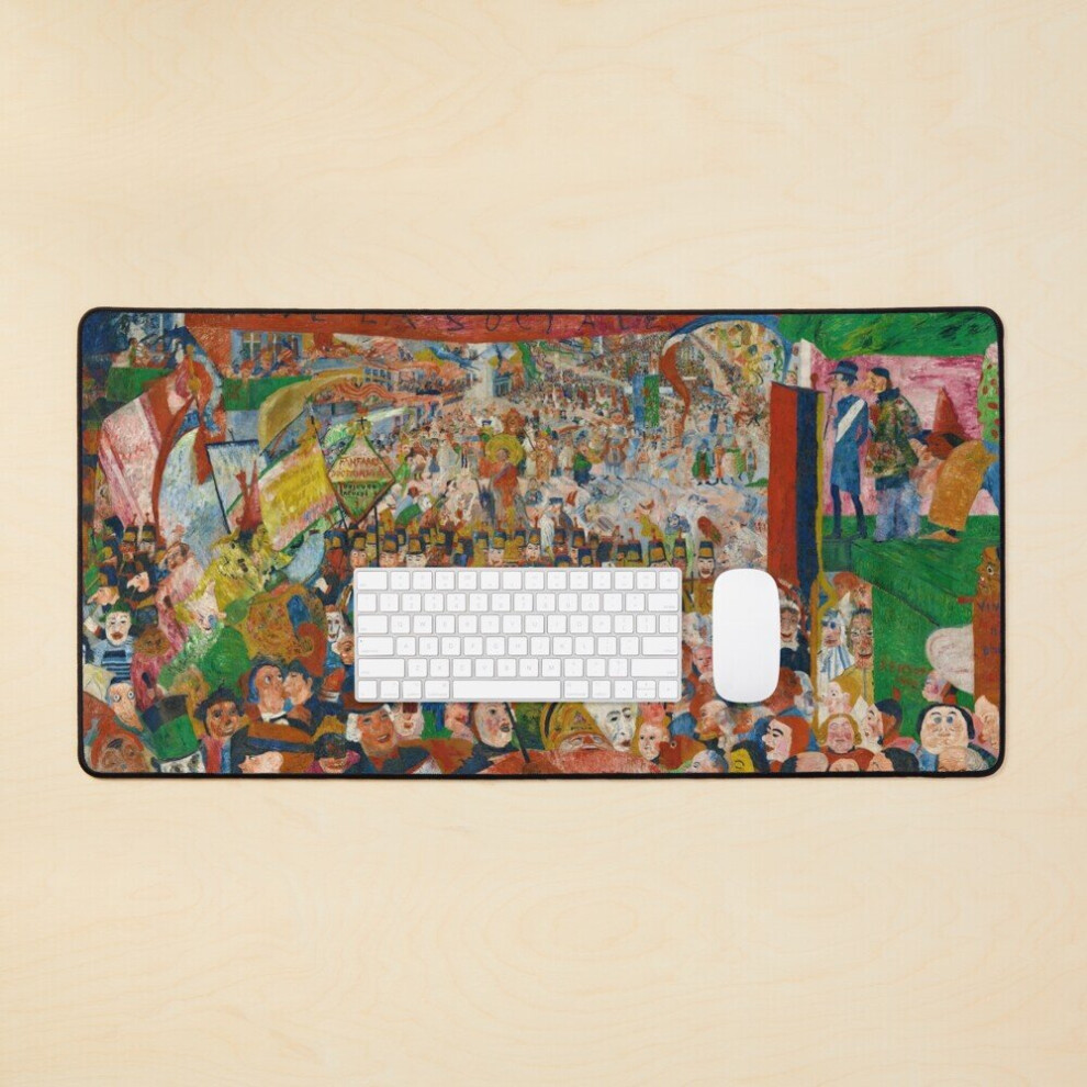 Desk Mat Christ's Entry Into Brussels In 1889 By James Ensor (1888) Large Gaming Mouse Pad 35X16 Inch 7802738384796