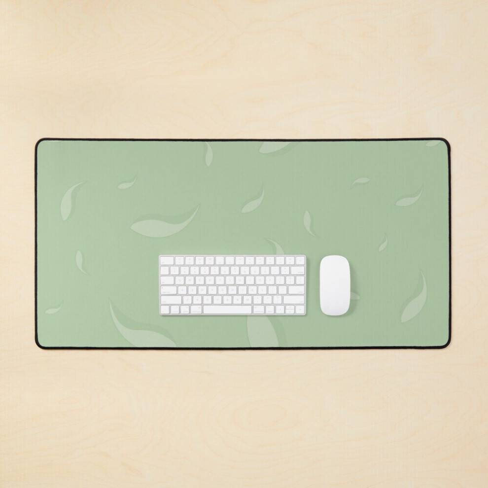 Desk Mat Tea Leaf Background Large Gaming Mouse Pad 35X16 Inch Green 7802738346169