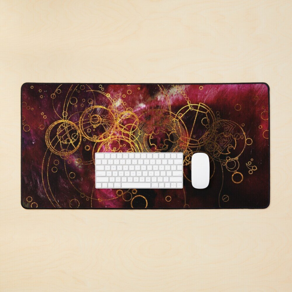 Desk Mat Clockwork Writing Large Gaming Mouse Pad 35X16 Inch Red 7802738328189
