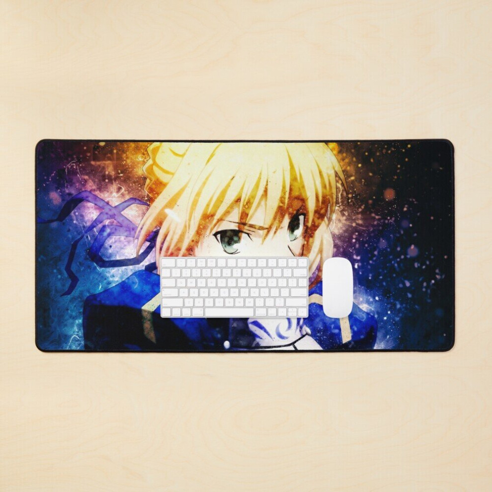 Desk Mat Saber Fate Stay Night Large Gaming Mouse Pad 35X16 Inch 7802738395693