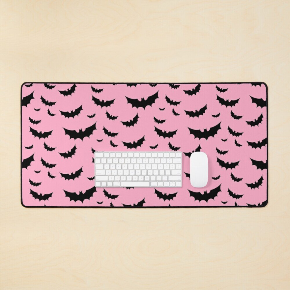 Desk Mat Bats In Large Gaming Mouse Pad 35X16 Inch Pink 7802738382181