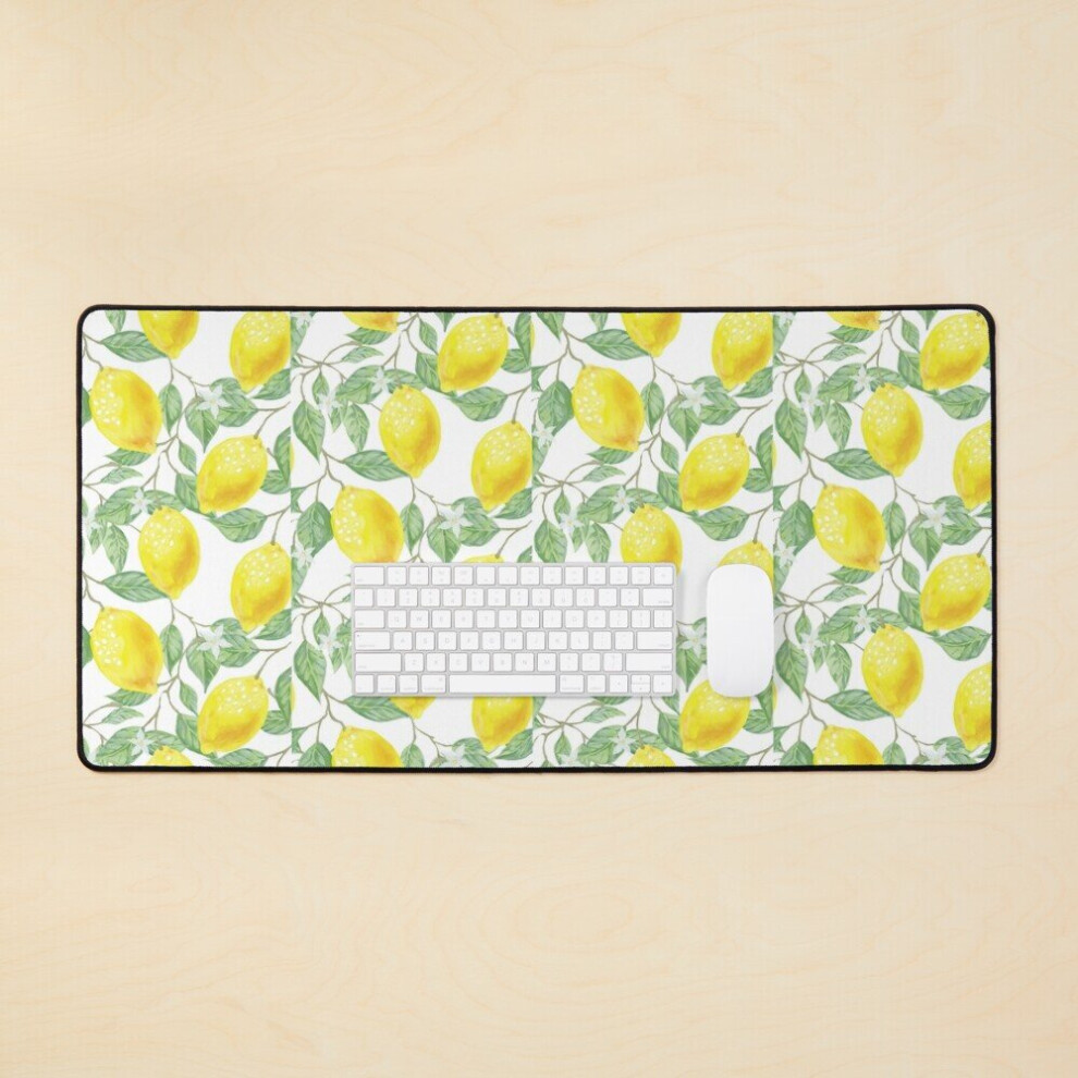 Desk Mat Lemons On A Vine Large Gaming Mouse Pad 35X16 Inch 7802738375374
