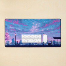 Desk Mat Pink City desk mat Large Gaming Mouse Pad 35x16 inch
