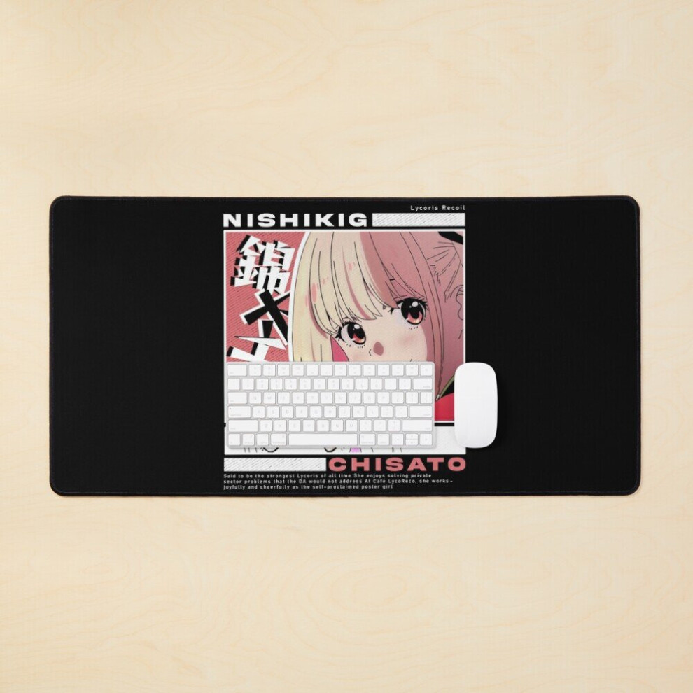 Desk Mat Lycoris Recoil Cute Nishikigi Chisato Large Gaming Mouse Pad 35X16 Inch 7802738358988