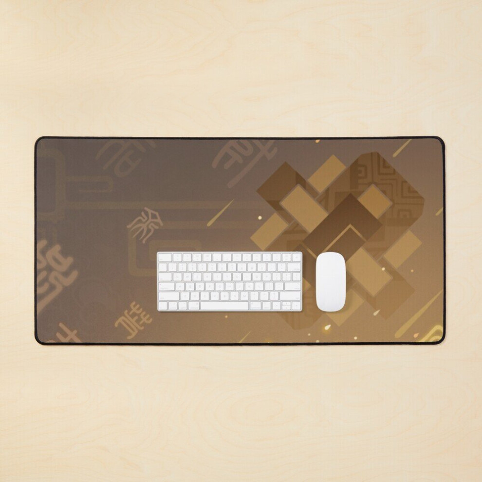 Desk Mat Genshin Impact Zhongli Name Card Large Gaming Mouse Pad 35X16 Inch 7802738394597