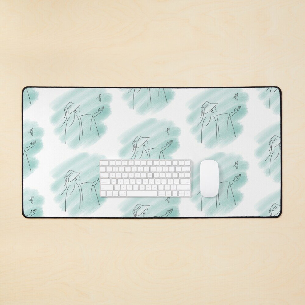 Desk Mat Hummingbird (Teal) Large Gaming Mouse Pad 35X16 Inch 7802738385175
