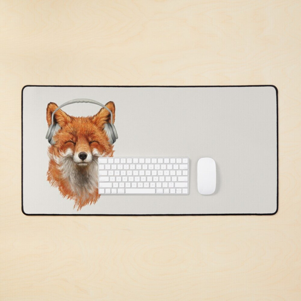 Desk Mat Smiling Musical Fox Large Gaming Mouse Pad 35X16 Inch 7802738352191