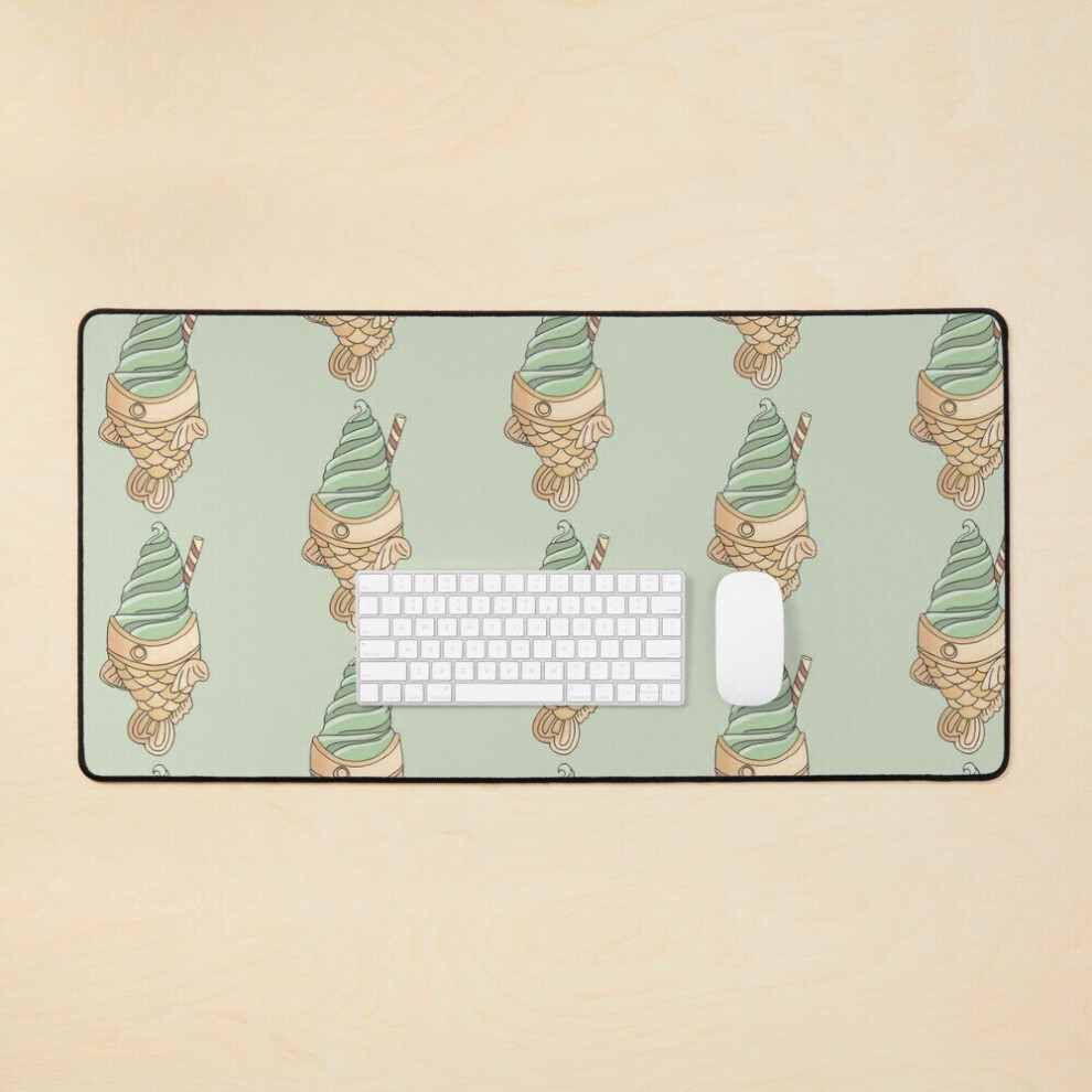 Desk Mat Matcha Filled Taiyaki Large Gaming Mouse Pad 35X16 Inch 7802738323214