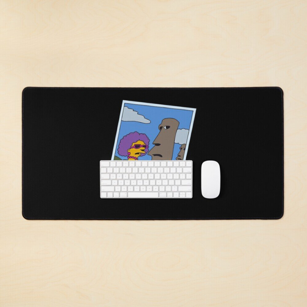 Desk Mat Retro Simpsons Selma Easter Island Humor Parody Available Size Large Gaming Mouse Pad 35X16 Inch 7802738383645