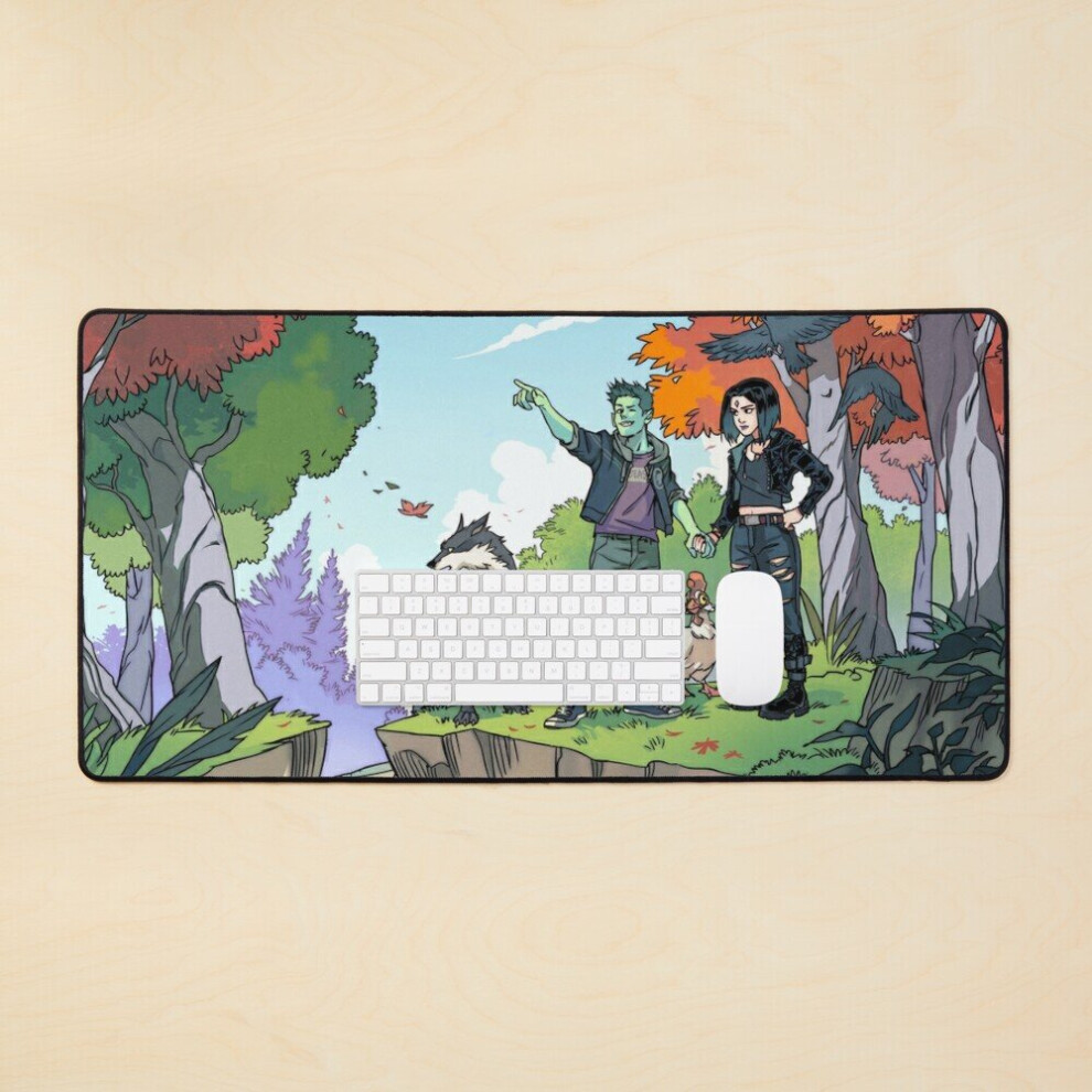 Desk Mat Beast Boy And Raven Large Gaming Mouse Pad 35X16 Inch 7802738369748