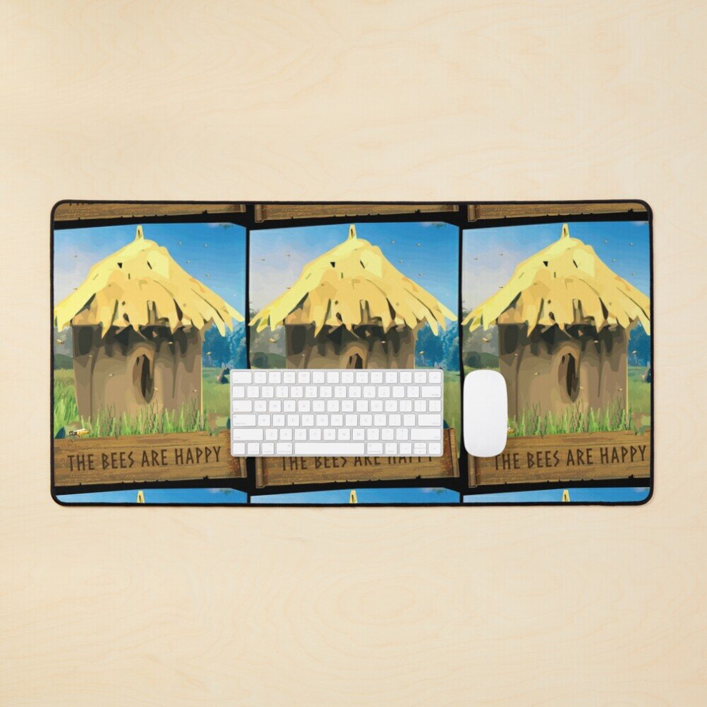 Desk Mat The Bees Are Happy Large Gaming Mouse Pad 35X16 Inch 7802738362169