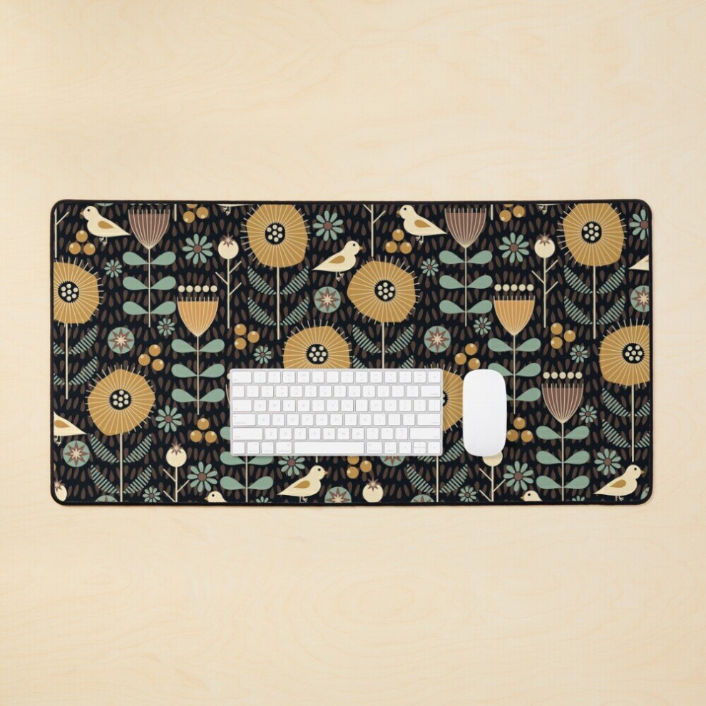 Desk Mat Calm Scandi Meadow Large Gaming Mouse Pad 35X16 Inch Gold 7802738397321