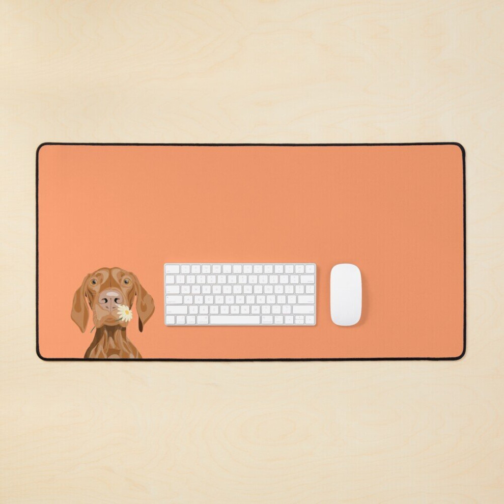 Desk Mat Cute Hungarian Vizsla With Daisy Large Gaming Mouse Pad 35X16 Inch 7802738400083