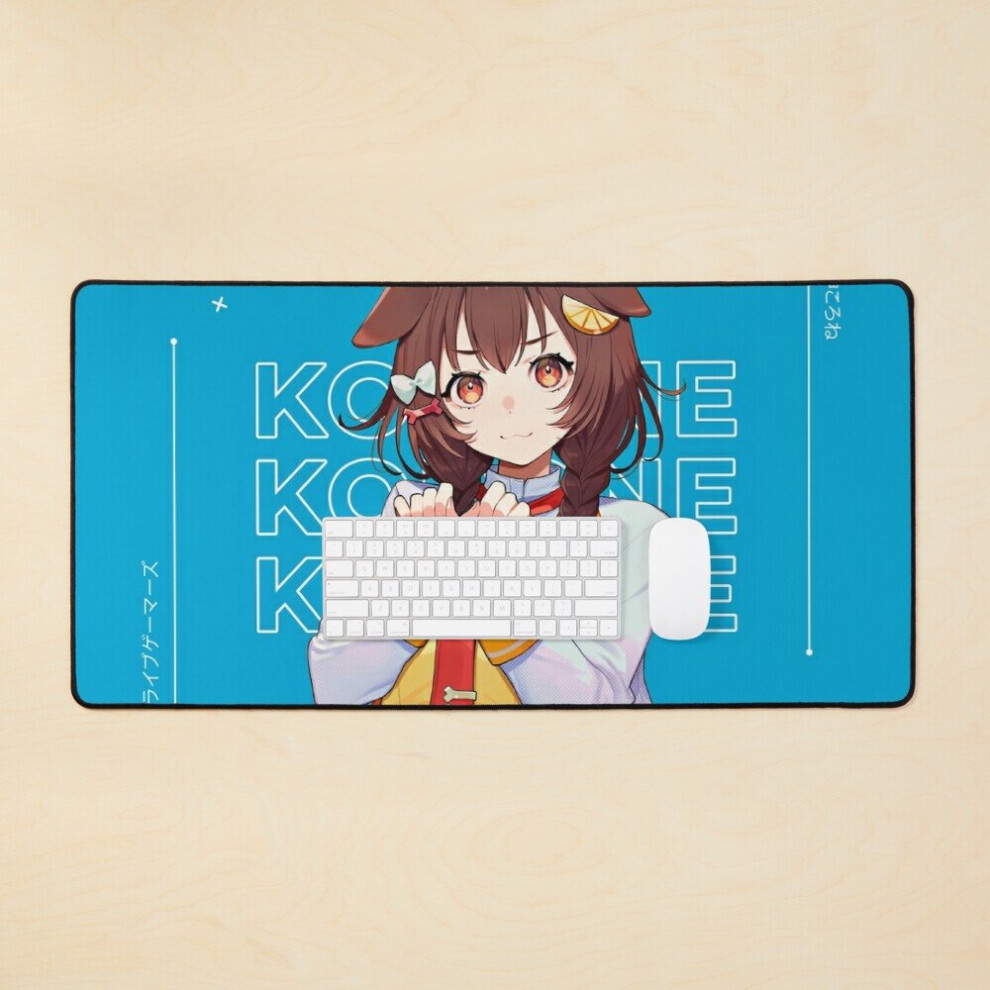 Desk Mat Korone Inugami Hololive Banner Large Gaming Mouse Pad 35X16 Inch 7802738339819